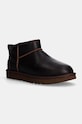 Кожаные сапоги UGG Classic Ultra Mini Lthr Regen с утеплением коричневый 1163490.IWD