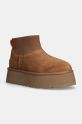 Μπότες σουέτ UGG Classic Mini Dipper δέρμα σαμουά καφέ 1168170.CHE