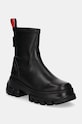 Tommy Jeans botine TJW CHUNKY CHELSEA BOOT MIX MAT 5-8 cm negru EN0EN02555