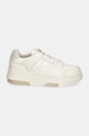 Δερμάτινα αθλητικά παπούτσια Tommy Jeans THE BROOKLYN FLATFORM EN0EN02592 λευκό AW24