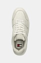 Δερμάτινα αθλητικά παπούτσια Tommy Jeans THE BROOKLYN FLATFORM λευκό EN0EN02592