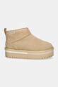 Semišové snehule Tommy Jeans TJW SUEDE FLATFORM BOOT WL EN0EN02599 béžová NC24