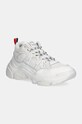 Sneakers boty Tommy Jeans TJW HYBRID RUNNER semišová kůže bílá EN0EN02619