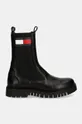 Шкіряні черевики Tommy Jeans TJW LONG CHELSEA BOOT EN0EN02625 чорний AW24