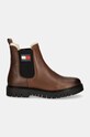 Kožené kotníkové boty Tommy Jeans TJW CHELSEA BOOT WL EN0EN02626 hnědá AW24