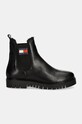 Tommy Jeans sztyblety skórzane TJW CHELSEA BOOT WL EN0EN02626 czarny AW24