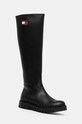 Tommy Jeans kozaki TJW LONG SHAFT BOOT płaski czarny EN0EN02627
