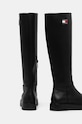 Kozačky Tommy Jeans TJW LONG SHAFT BOOT černá EN0EN02627
