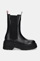 Tommy Jeans sztyblety skórzane TJW CHUNKY CHELSEA EN0EN02635 czarny NC24