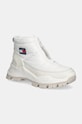 Sněhule Tommy Jeans TJW HYBRID BOOT ZIP UP WL přírodní kůže bílá EN0EN02641