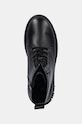 Tommy Jeans cizme de piele TJW LACE UP FLATFORM BOOT negru EN0EN02665