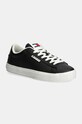 Δερμάτινα αθλητικά παπούτσια Tommy Jeans TJW CUPSOLE SNEAKER METALLIC φλατ μαύρο EN0EN02686