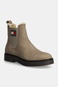 Черевики з нубуку Tommy Jeans TJW NUBUCK CHELSEA WL віденський бежевий EN0EN02688