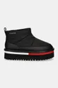 Tommy Jeans stivali da neve TJW NYLON FLATFORM BOOT WL EN0EN02689 nero NC24