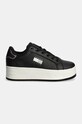 Кожаные кроссовки Tommy Jeans TJW FLATFORM SNEAKER METALLIC EN0EN02711 чёрный AW24