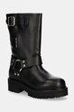 Шкіряні черевики Tommy Jeans TJW URBAN BIKER BOOT LEATHER без утеплення чорний EN0EN02728