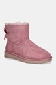 Snežke iz semiša UGG Mini Bailey Bow II Prijazno od planeta roza 1016501.DYR