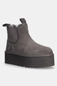 UGG botine din piele întoarsă Neumel Platform Chelsea 5-8 cm gri 1134526.GREY