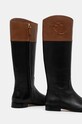 Boty Kožené kozačky Lauren Ralph Lauren Justine II 802942512001.999 černá