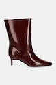 Кожаные полусапожки Calvin Klein HEEL MID BOOT 50 LTH HW0HW02151 бордо AW24