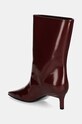 Încălțăminte Calvin Klein cizme de piele HEEL MID BOOT 50 LTH HW0HW02151 burgundia