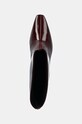 Calvin Klein cizme de piele HEEL MID BOOT 50 LTH burgundia HW0HW02151