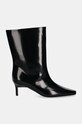 Кожаные полусапожки Calvin Klein HEEL MID BOOT 50 LTH HW0HW02151 чёрный AW24