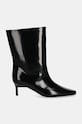 Шкіряні черевики Calvin Klein HEEL MID BOOT 50 LTH HW0HW02151 чорний AW24