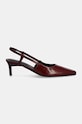 Kožené lodičky Calvin Klein HEEL SLINGBACK PUMP 50 LTH HW0HW02152 burgundské AW24
