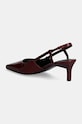 Obuwie Calvin Klein szpilki skórzane HEEL SLINGBACK PUMP 50 LTH HW0HW02152 bordowy