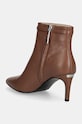 Обувки Кожени боти Calvin Klein HEEL ANKLE BOOT 70 W/HW LTH HW0HW02172 кафяв