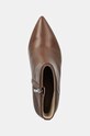 Кожени боти Calvin Klein HEEL ANKLE BOOT 70 W/HW LTH кафяв HW0HW02172