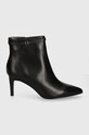 Calvin Klein cizme de piele HEEL ANKLE BOOT 70 W/HW LTH HW0HW02172 negru AW24