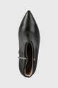 Calvin Klein cizme de piele HEEL ANKLE BOOT 70 W/HW LTH negru HW0HW02172