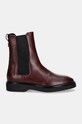 Шкіряні черевики Calvin Klein FLAT CHELSEA BOOT LTH HW0HW02180 бордо AW24