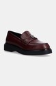 Кожаные мокасины Calvin Klein LOAFER W/HW LTH платформа бордо HW0HW02182