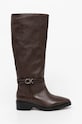 Calvin Klein ghete de piele HEEL KNEE BOOT 30 W/HW LTH HW0HW02184 maro AW24