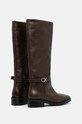 Încălțăminte Calvin Klein ghete de piele HEEL KNEE BOOT 30 W/HW LTH HW0HW02184 maro