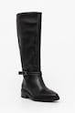 Usnjeni elegantni škornji Calvin Klein HEEL KNEE BOOT 30 W/HW LTH Neizolirana črna HW0HW02184