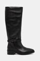 Kožené kozačky Calvin Klein HEEL KNEE BOOT 30 W/HW LTH HW0HW02184 černá AW24