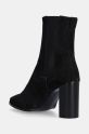 Încălțăminte Calvin Klein cizme chelsea din nubuc HEEL CHELSEA BOOT 85 SUE HW0HW02192 negru