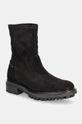 Calvin Klein cizme din piele intoarsa FLAT SOCK BOOT SUE MIX pana la 5 cm negru HW0HW02199