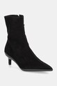 Calvin Klein botki zamszowe HEEL ANKLE BOOT 50 SUE nieocieplane czarny HW0HW02233