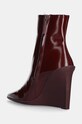 Obuwie Calvin Klein botki skórzane WEDGE ANKLE BOOT 90 LTH HW0HW02256 bordowy