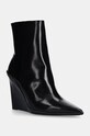 Шкіряні черевики Calvin Klein WEDGE ANKLE BOOT 90 LTH без утеплення чорний HW0HW02256