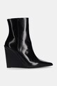 Kožené kotníkové boty Calvin Klein WEDGE ANKLE BOOT 90 LTH HW0HW02256 černá AW24