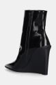 Încălțăminte Calvin Klein cizme de piele WEDGE ANKLE BOOT 90 LTH HW0HW02256 negru