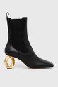 JW Anderson leather chelsea boots Chain Heel ANW43021A.999 black AW24
