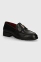Tommy Hilfiger bőr mokaszin TH LEATHER CLASSIC LOAFER nappa bőr fekete FW0FW07961