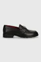 Tommy Hilfiger mocassini in pelle TH LEATHER CLASSIC LOAFER nero